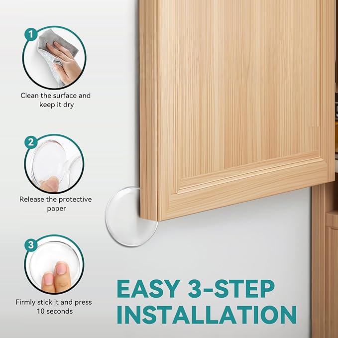 Door Stoppers for Wall, Etybetopstar 16Pack 2" Rubber Door Knob Wall Protectors - Image 5
