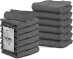 24 Pack Dark Grey Hand Towel 100% Cotton Spa Towel – 16x27 inches Highly - Image 7