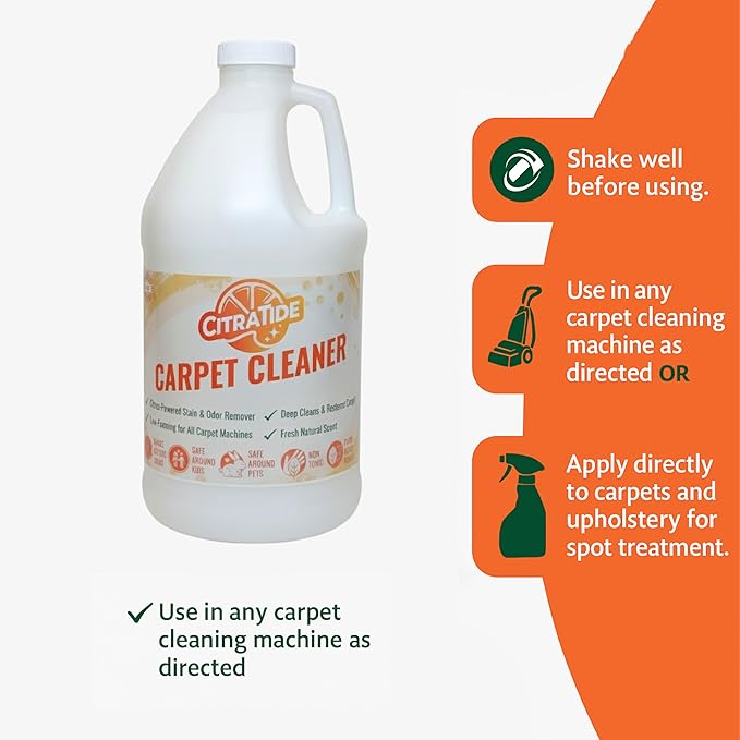 Carpet Cleaner Concentrate + Free Scouring brush – USA Made Enzymatic Citrus - Image 4