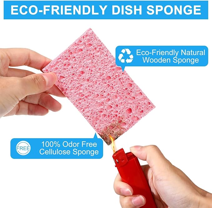 Zhengmy 200 Pieces Sponges Kitchen Compressed Sponges Bulk Natural Dish Sponge - Image 4