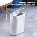 ELPHECO Bathroom Trash can Motion Sensor, Automatic Garbage can, Slim Plastic - Image 4