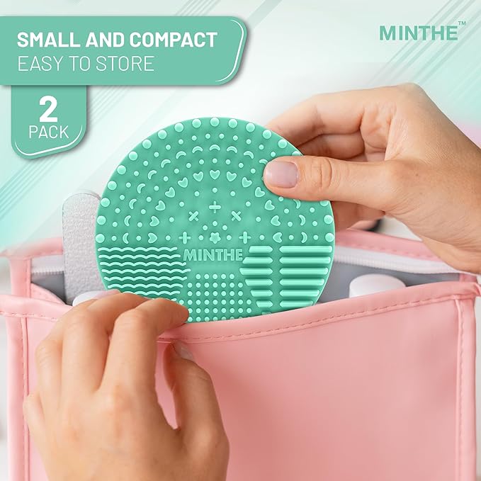 MINTHE™ Makeup Brush Cleaner Mat | 2 Pack | Silicone Make up Cleaning Pad - Image 7