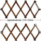 AMAPON Accordion Style Expandable Wall Wooden Coat Rack 13 Hooks Hang Hats - Image 3