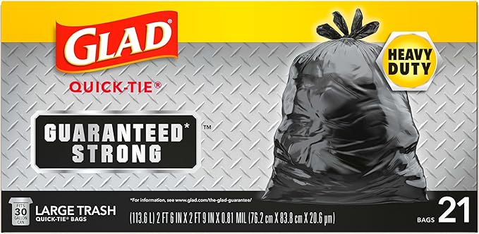 Glad Trash Bags, Strong Quick-Tie Large Garbage Bags - Image 5
