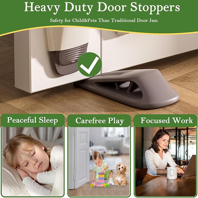 Fursafe&Q Rubber Door Stoppers for Bottom of Door, Door Stop Wedge - Image 6