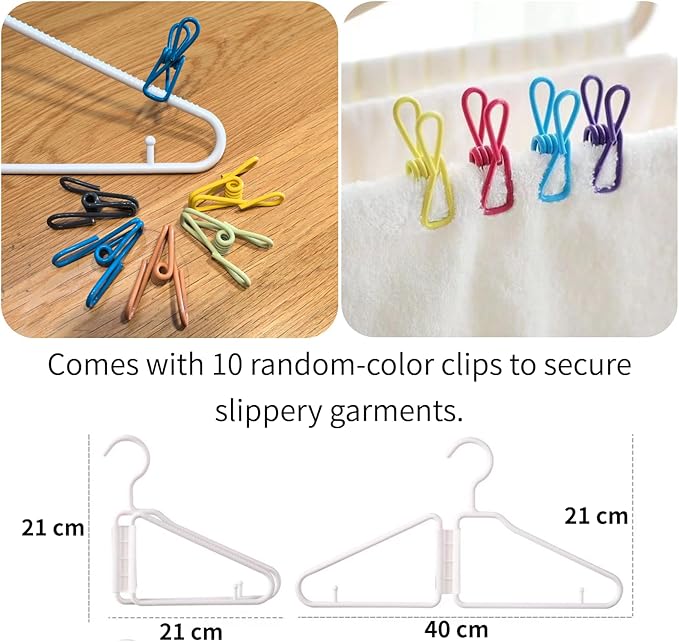 8 Pcs Foldable Hangers, Plastic Collapsible Hangers, Portable Folding Clothes - Image 2