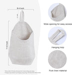 100% Linen Hanging Storage Bags Baskets 2 Pcs, Small Wall Storage Bag - Image 2