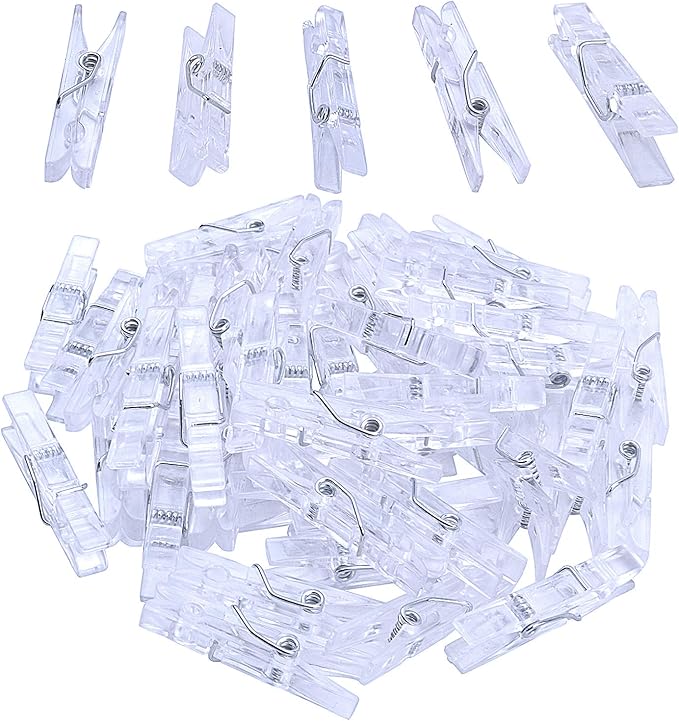 Jdesun 50 Pieces Photo Clips, Mini Plastic Picture Paper Clip Clothespins Peg by Unknown