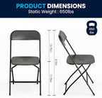 Flash Furniture Hercules Set of 10 Indoor/Outdoor Heavy-Duty Plastic Folding Chairs, Foldable Commercial Stacking Chairs with 650-lb. Static Weight Capacity, Black - Image 2
