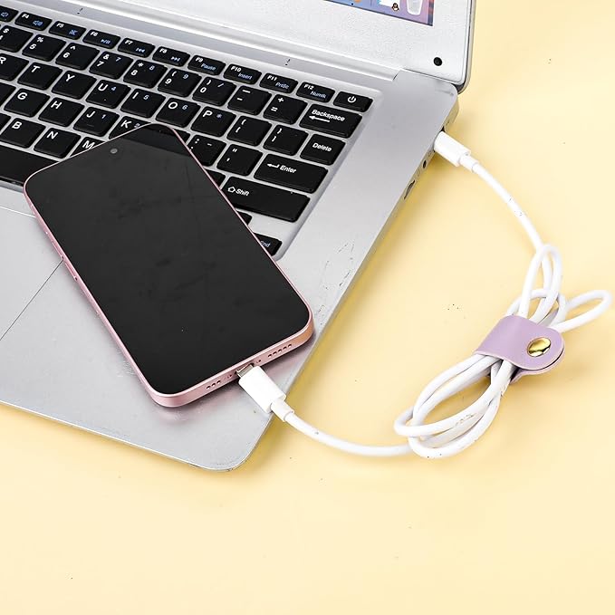 6pcs Leather Cable Organizer - Image 6