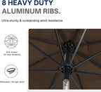 ABCCANOPY Durable Solar Led Patio Umbrellas with 32LED Lights 11FT (Brown) - Image 7