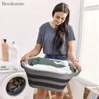 BROOKSTONE Collapsible Laundry Basket Set, Modern Medium Collapsible Basket Set - Image 2