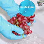 KINGFINGER Dishwashing Cleaning Gloves, 2 Pairs Reusable Rubber Gloves PVC - Image 3