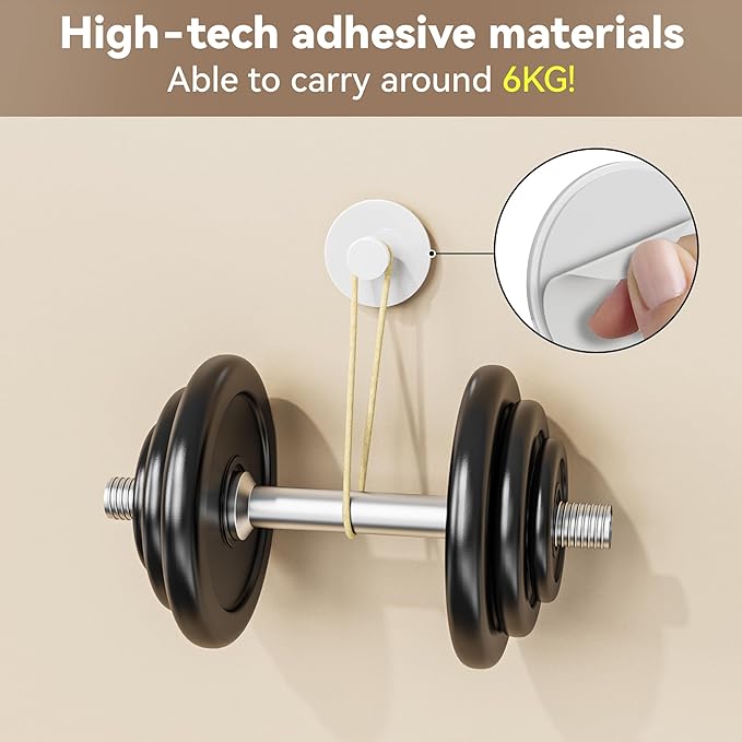 10 Pack Adhesive Wall Hook for Coat and Towel: Extra Sticky 12 LB, Stainless - Image 3