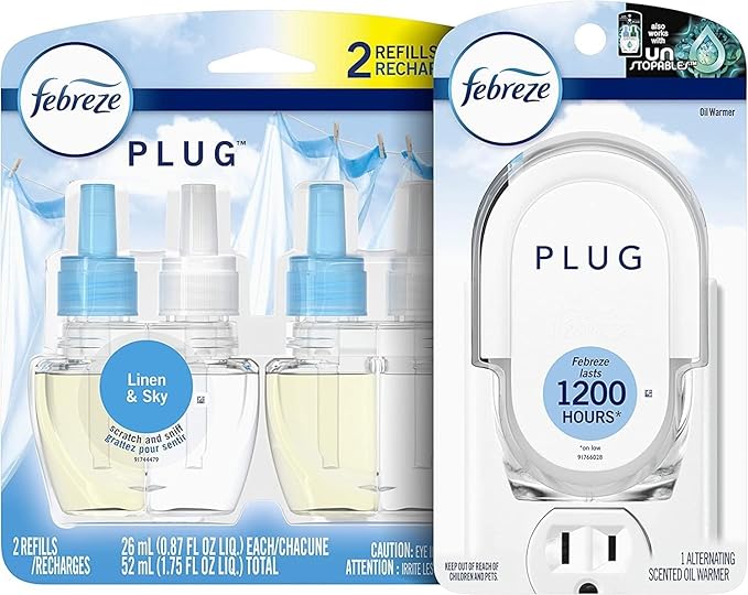 Febreze PLUG, Linen & Sky, Starter Kit & .87 fl. oz. Refills - Image 2