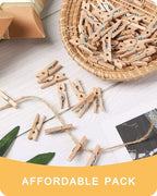 Mini Clothes Pins for Photo, Natural Small Wooden Clothespins 1 Inch Tiny Wood - Image 8