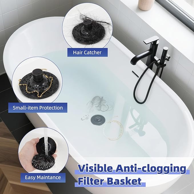 Metal 2 Pack Bathtub Drain Stopper - Image 2