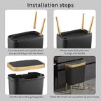 Procade 2Pack Trash Can with Lid, Modern Bedroom Garbage Can with Gold Edge - Image 5