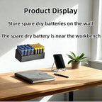 Battery Storage Organizer Battery Storage Box Black Fits 16 AAA & 12 AA - Image 4