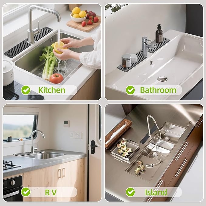 Stone Faucet Mat for Kitchen Sink, Diatomite Quick Dry Kitchen Sink Splash Guard - Image 8