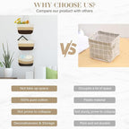 TeoKJ Over the Door Hanging Baskets, 3-Tier Woven Cotton Storage Organizer Bag - Image 4