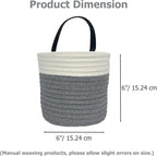 Cotton Rope Hanging Baskets for Organizing 2 Pcs Round Small Wall Basket - Image 5