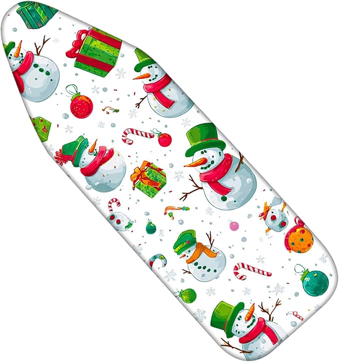 Nuxovilar Ironing Board Cover Winter Snowman Collage Pattern Polyester 15x54 by Nuxovilar