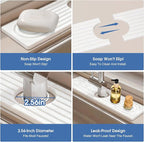 Stone Faucet Mat for Kitchen Sink, Silicone Faucet Handle Drip Catcher Tray Mat - Image 6