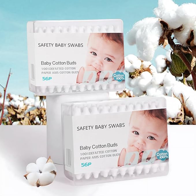 Baby Cotton Swabs, Organic Chlorine-Free Safety Swabs - Image 6