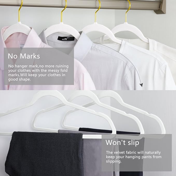 MIZGI Premium Velvet Hangers Pack 50 Pcs Heavyduty - Image 4
