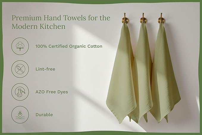 Organic Cotton Sage Flour Sack Kitchen Towels - Image 3