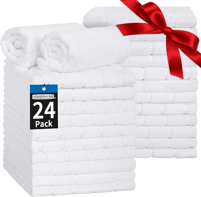 HOMERHYME Hand Towels for Bathroom, 24 Pack 25''*15'' Microfiber Bath Hand by HOMERHYME