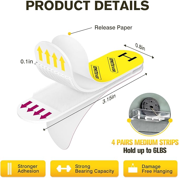 EMITEVER Picture Hanging Strips Heavy Duty, Damage Free Picture Hangers - Image 3
