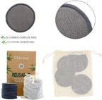 Chloven 25 Pack Charcoal Bamboo Reusable Makeup Remover Pads - Image 2