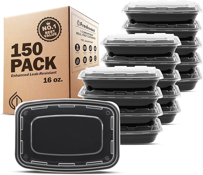 Freshware Meal Prep Containers 1 Compartment by Freshware