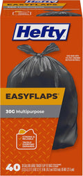 Hefty Easy Flaps Multipurpose Large Trash Bags, 30 Gallon by HON