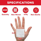 HEALQU 1000 Gauze Pads 2x2 - Image 2