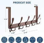 TICONN Over The Door Hooks, 5 Heavy Duty Tri Coat Rack All Metal Coat Hanger - Image 2
