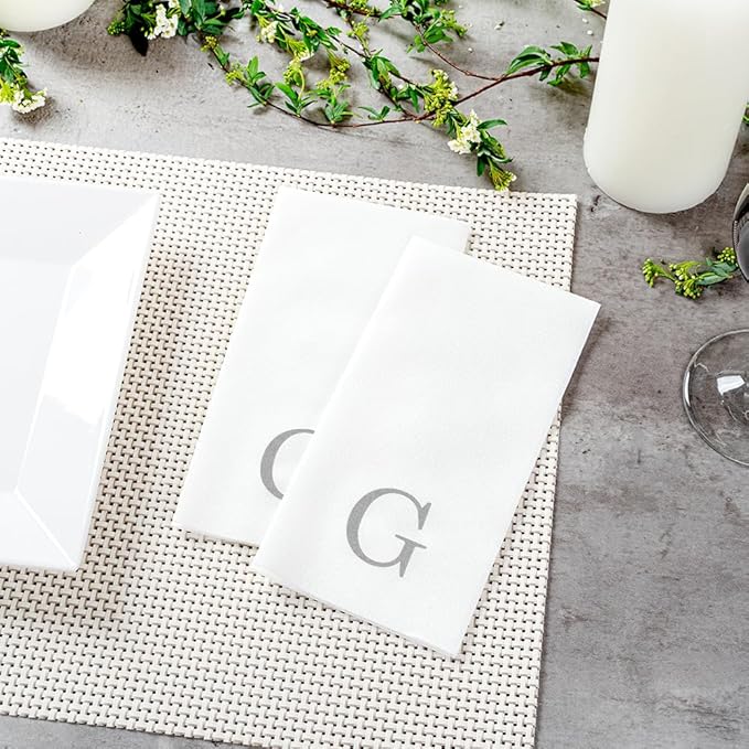 Luxenap 15.8 X 7.9 Inch Linen-Feel Guest Towels, 50 Lettered Hand Towels - Image 6