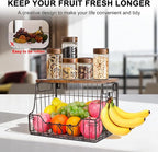 Livabber Fruit Basket for Kitchen, Metal Fruit Vegetable Storage Bin - Image 4