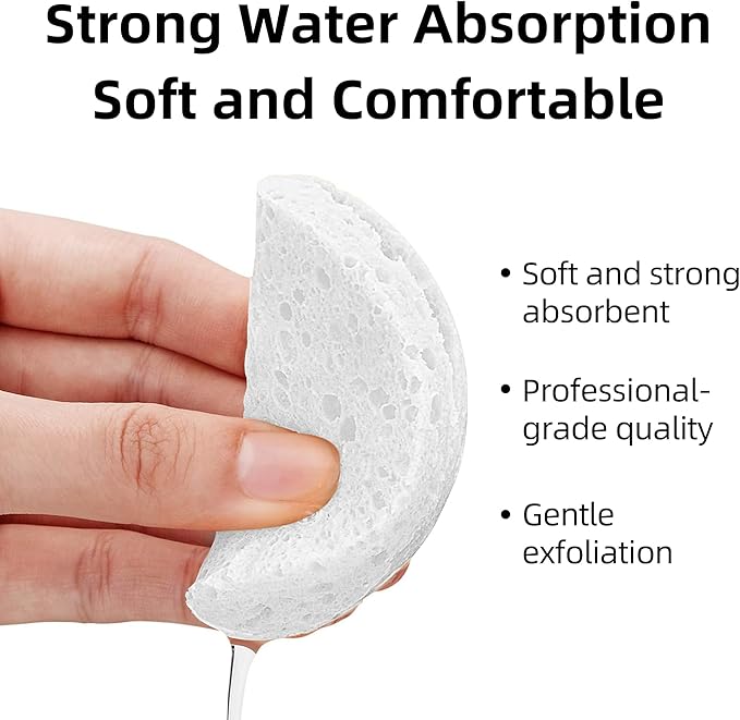 120-Count Compressed Facial Sponges|Kickleen100% Natural Cellulose Cosmetic Spa - Image 5