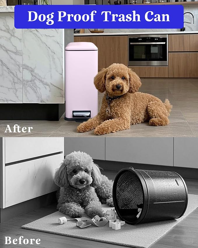 Bathroom Trash Can with Lid, 16.7L/ 4.4 Gallon Trash Can with Removable Inner - Image 7