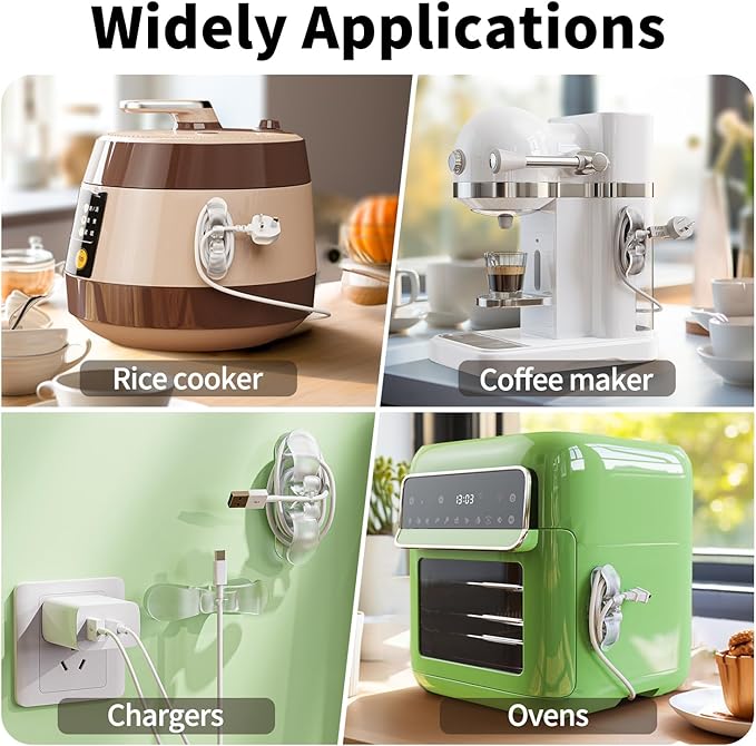 6PCS Clear Cord Organizer for Appliances, Kitchen Appliance Cord Organizer - Image 7