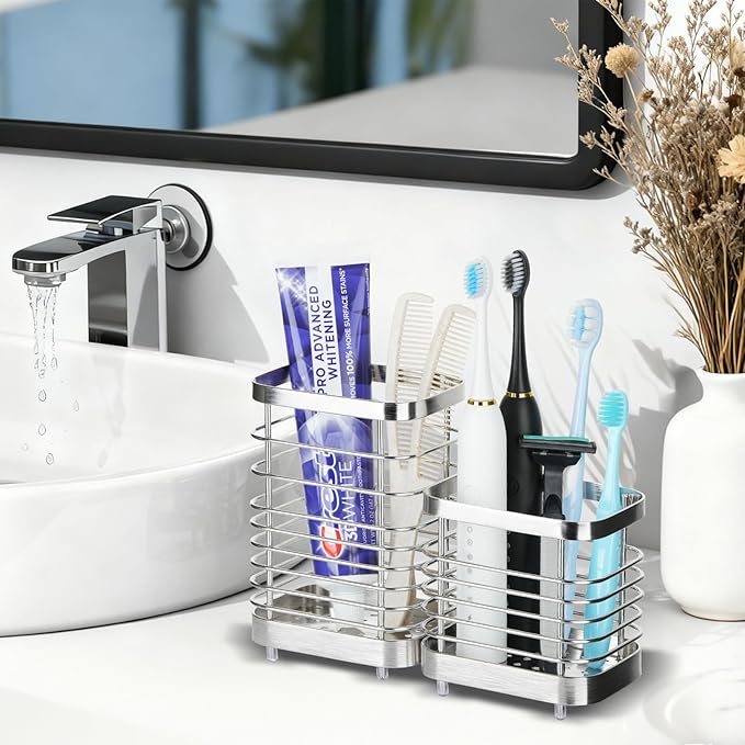 MYITYARD Toothbrush Holder for Bathroom, Stainless Steel Ventilated Electric - Image 6