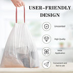 8 Gallon Trash Bags, Thick Plastic Trash Can Liners, Fits 30 Liter Wastebaskets - Image 4