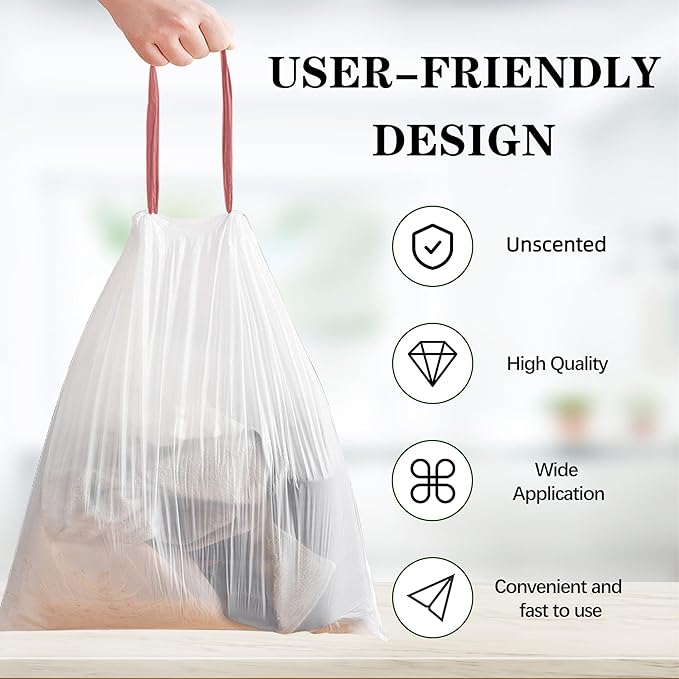 8 Gallon Trash Bags, Thick Plastic Trash Can Liners, Fits 30 Liter Wastebaskets - Image 4