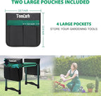 TomCare Garden Kneeler and Seat 10.64” Wider Larger Soft Kneeling Pad Garden Bench with 2 Large Tool Pouches Heavy Duty Garden Stool Foldable Tools Gardening Gifts for Women Men Gardeners - Image 4