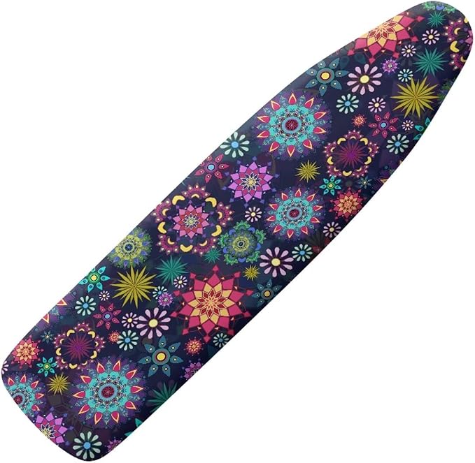 Boho Mandala Flower Print Ironing Board Cover Protector, Elastic Ironing Board by Wanzuoeng