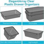 12-Piece Drawer Organizer Set, 4 Sizes Versatile Plastic Vanity Organizer - Image 3