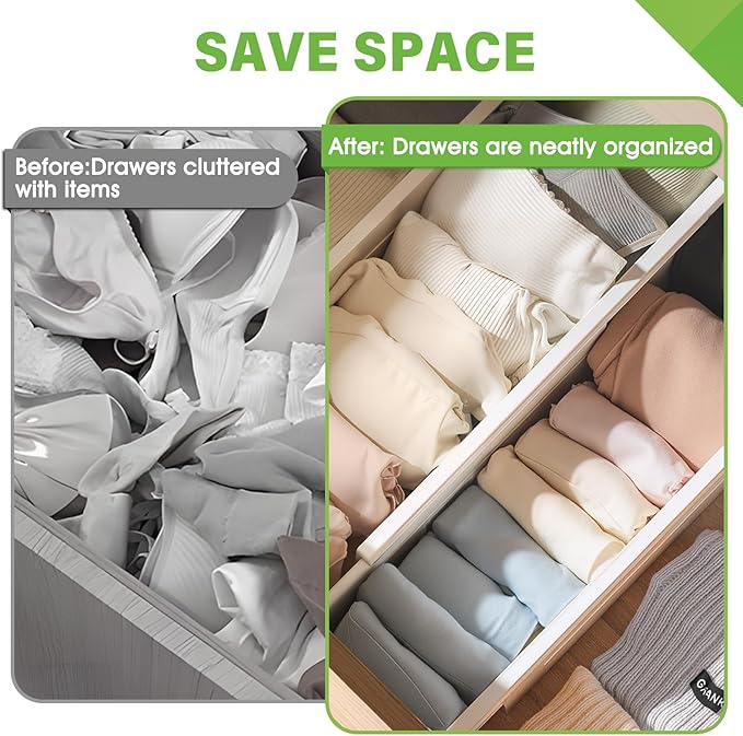 5 Pack Drawer Dividers 3.7" High Slim Organizers Expandable 14.8-25.6" - Image 5